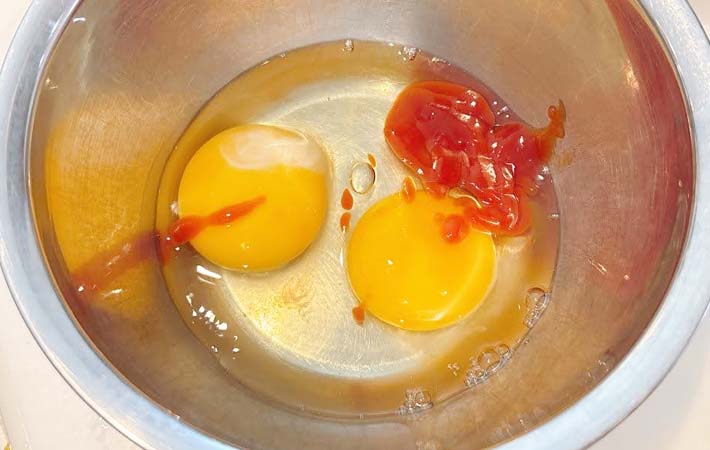 『ケチャップの玉子焼き』を作る写真