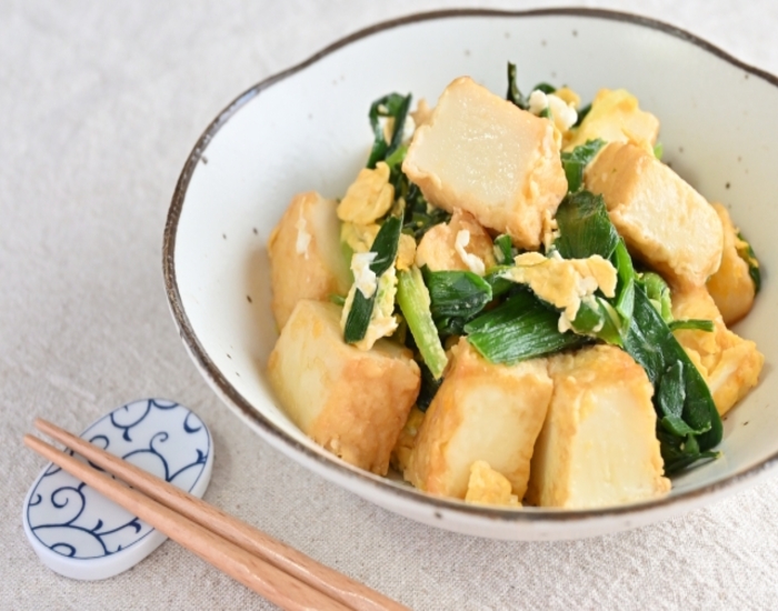 ニラ玉豆腐