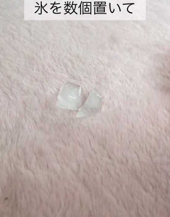 氷を置いたカーペット