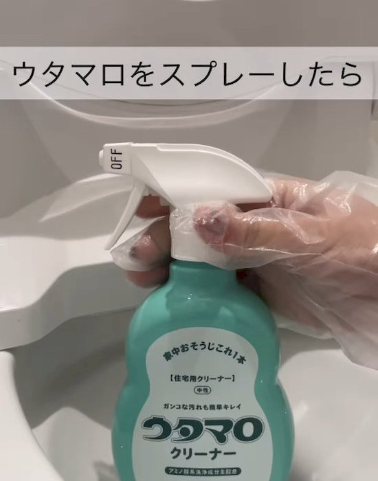ウタマロクリーナーを持っている様子