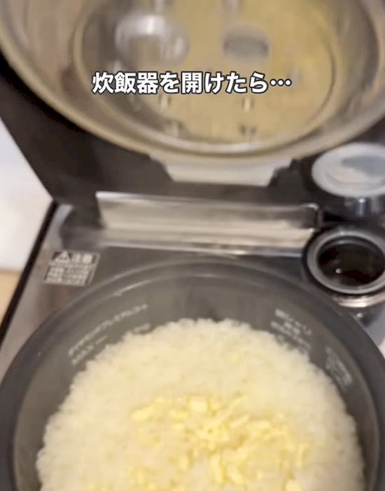 マヨネーズと炊けたごはん