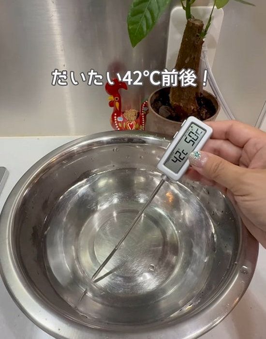 42℃に調整された水