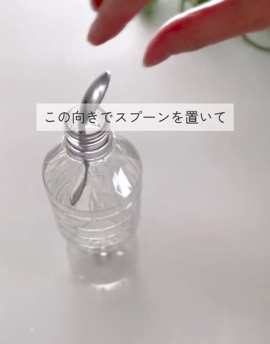 スプーンを入れたペットボトル