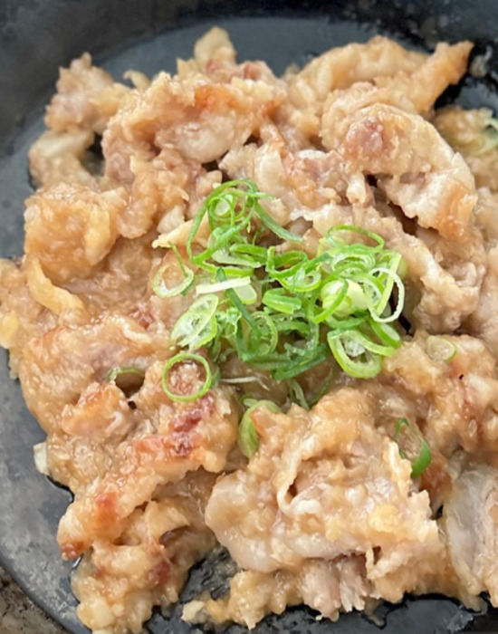 盛り付けた豚肉のみぞれ煮