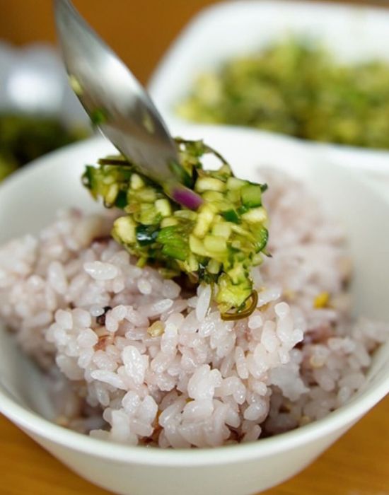 ご飯にのせた様子