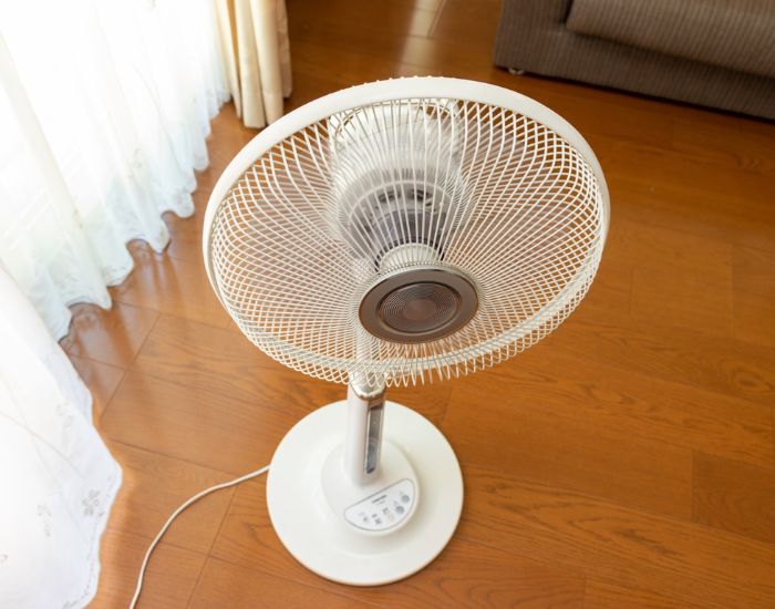 上から見た扇風機