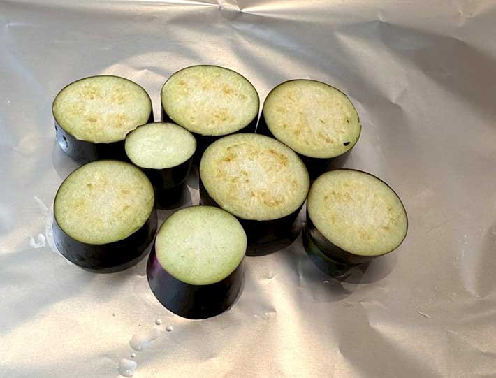 ナスのホイルマヨ焼きレシピ写真