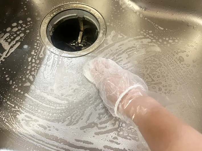 水切りネットでシンク掃除