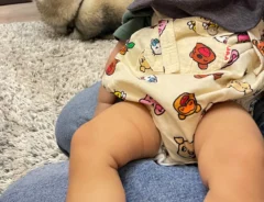 シベリアンハスキーと子供