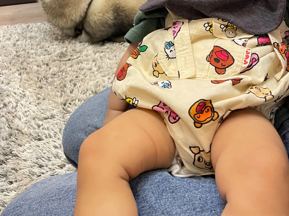 シベリアンハスキーと子供