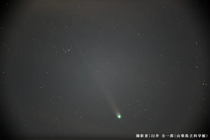 レモン彗星の写真（提供：山梨県立科学館）
