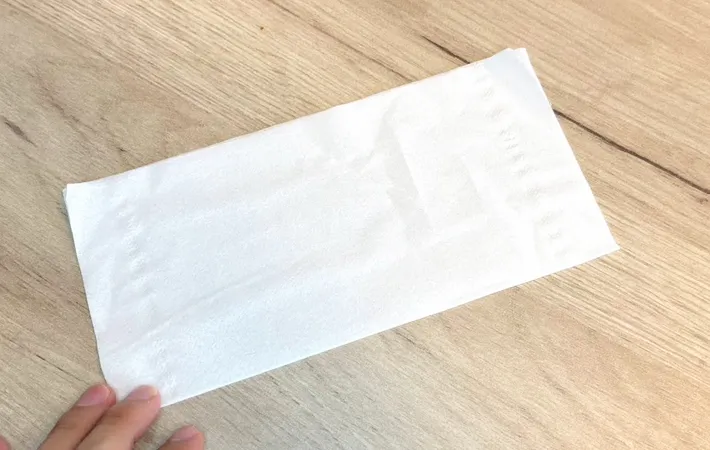 ティッシュでポテトチップスを食べる方法の写真（撮影：キジカク）