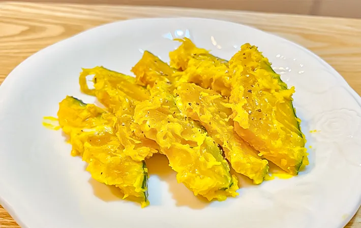 完成した『カボチャのマヨチーズ和え』の写真（撮影：エニママ）