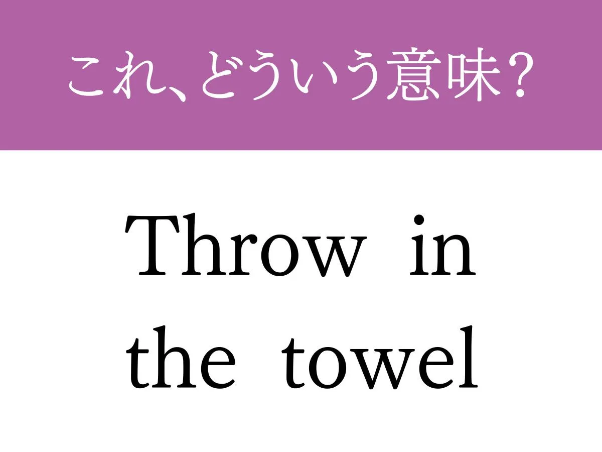 『Throw in the towel』の文字の画像