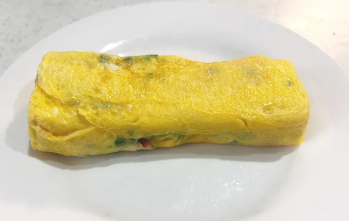 『桜エビとネギの玉子焼き』の完成写真（撮影：エニママ）