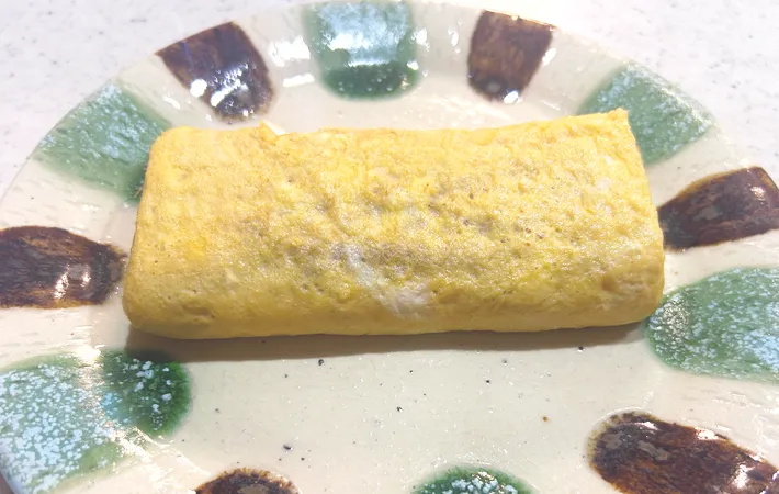 『海苔の佃煮とチーズの玉子焼き』の完成写真（撮影：エニママ）