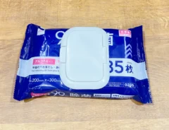 ウエットティッシュと蓋（撮影：grape編集部）