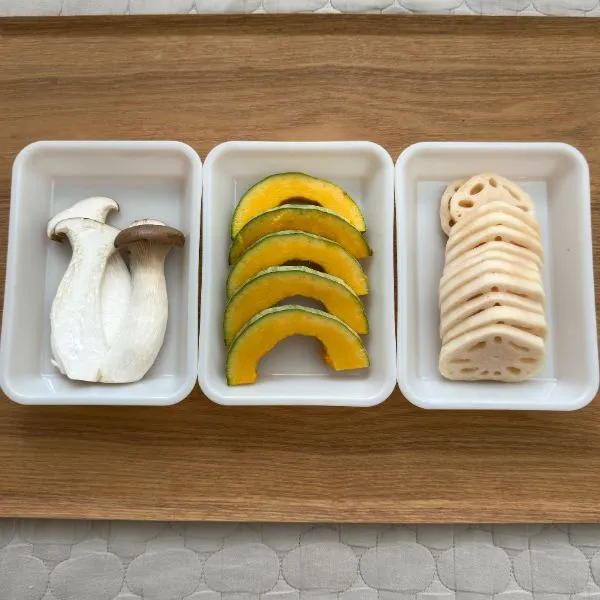 カボチャとレンコンとエリンギ　撮影：grape編集部