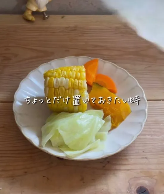 お皿にのせた野菜たち