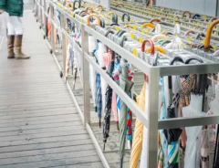 傘立てと傘の写真