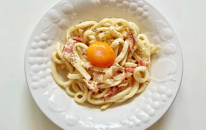 『レンチンカルボナーラ』の完成写真（撮影：エニママ）