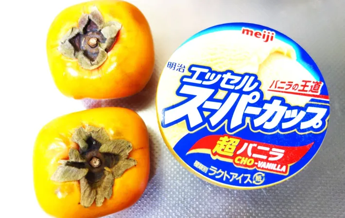 『簡単　柿プリン』の材料写真（撮影：エニママ）