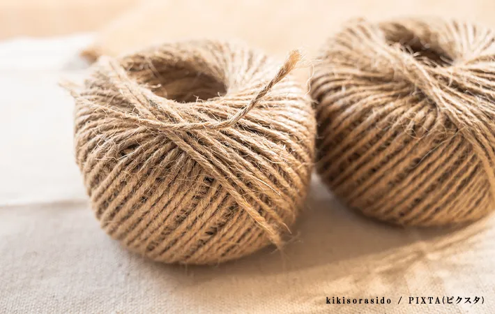 麻糸の塊の写真