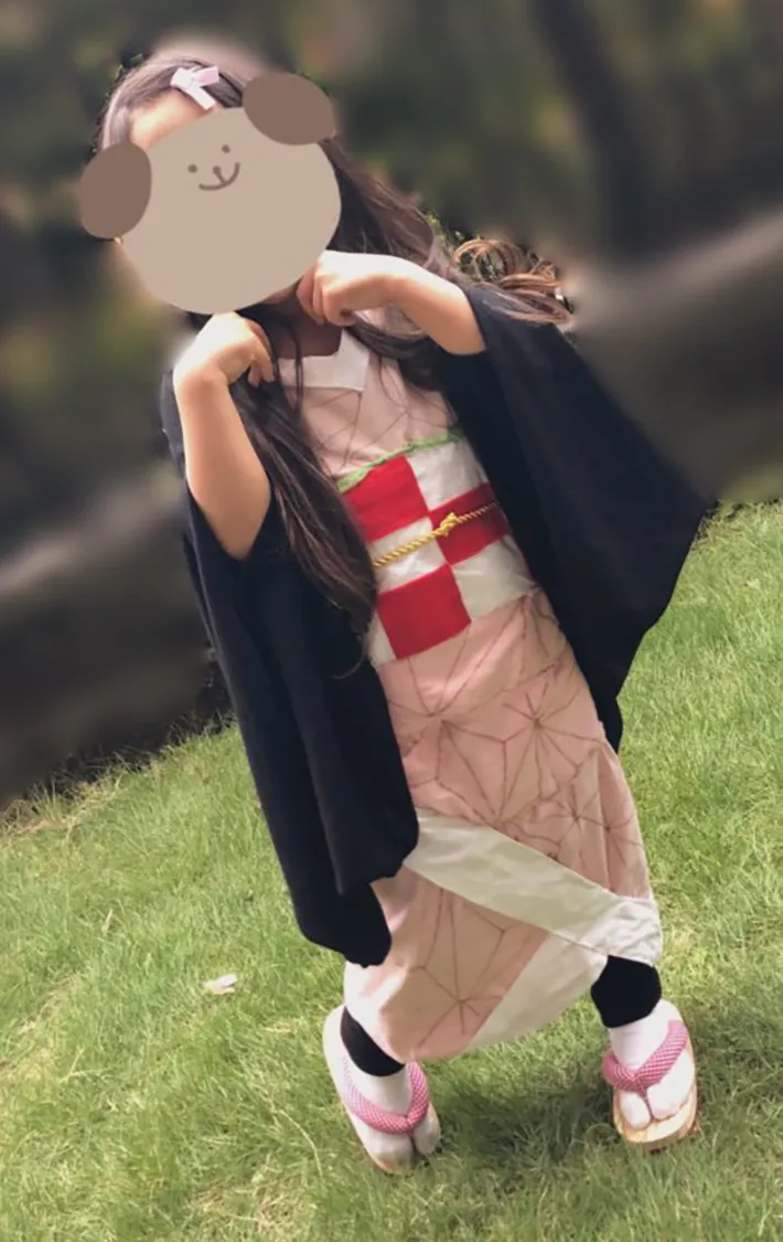 手作りした鬼滅の刃衣装の写真