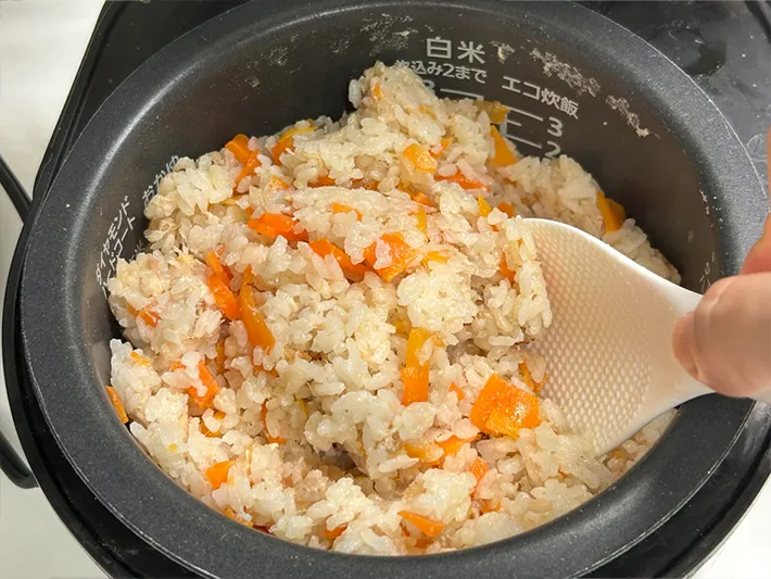 『牛乳炊き込みご飯』の写真（撮影：grape編集部）