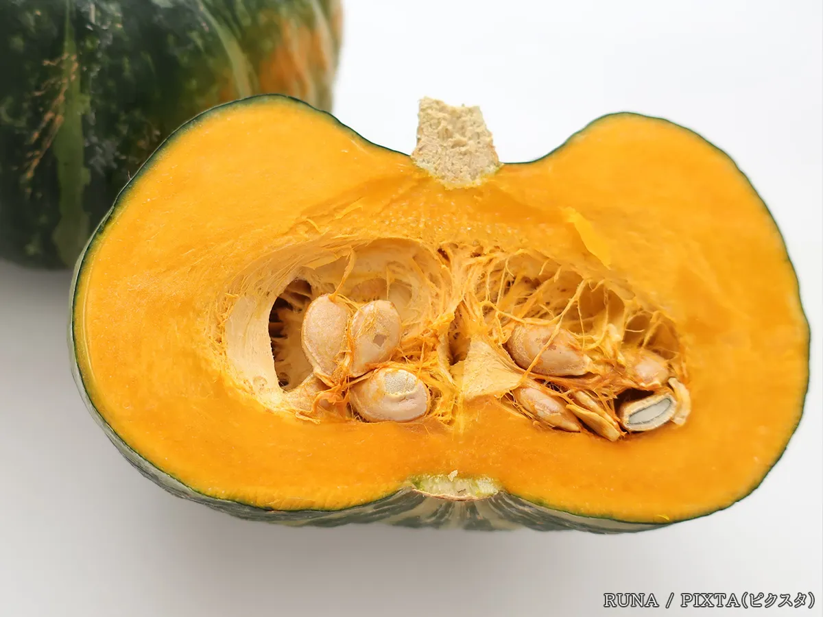 カボチャの断面の写真