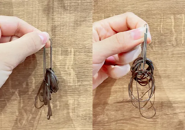 ゴムとクリップ（撮影：grape編集部）