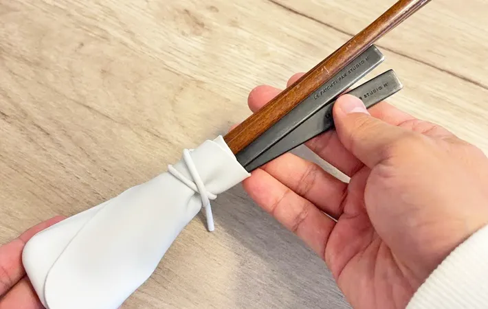 無印良品『シリコーン カトラリーカバー』の使用写真（撮影：キジカク）