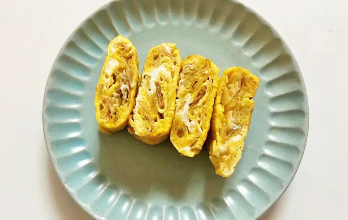 『ポテトチップス入りの玉子焼き』の完成写真（撮影：エニママ）