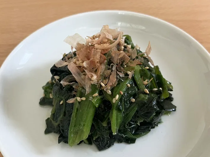 ほうれん草の昆布茶おひたしの写真（撮影：grape編集部）