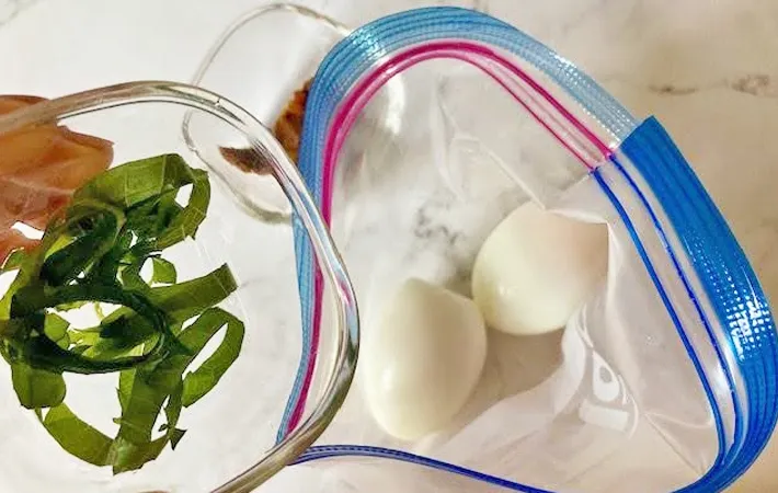 『大葉味噌味玉』を作る写真（撮影：エニママ）