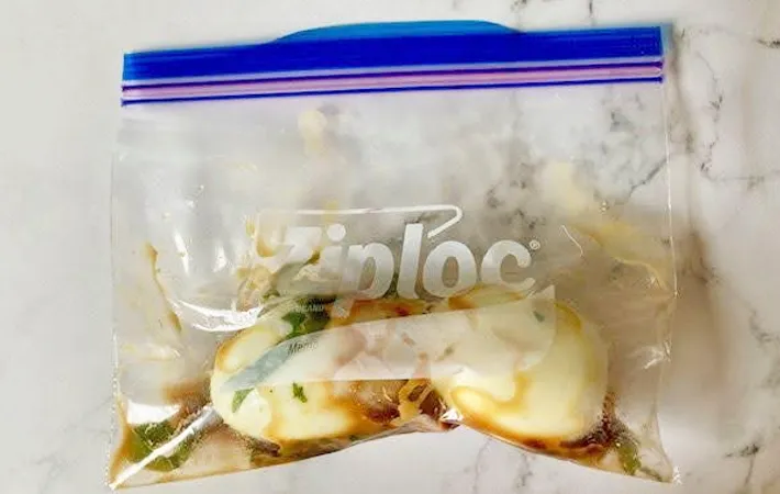 『大葉味噌味玉』を作る写真（撮影：エニママ）