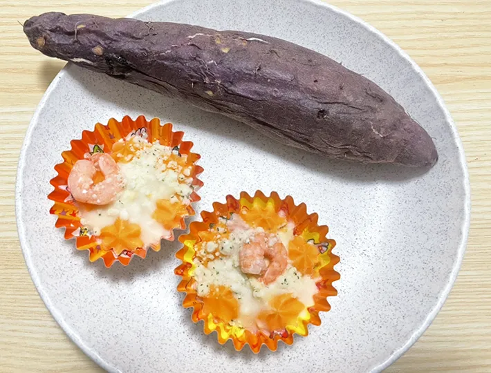 サツマイモとグラタンの写真（撮影：grape編集部）