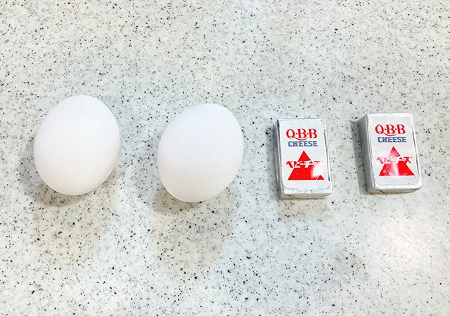 卵とベビーチーズ(撮影:grape編集部)