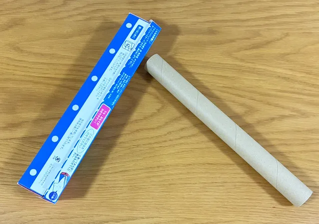 アルミホイルの芯の活用シーン（撮影：grape編集部）