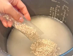 『パラパラもち麦炒飯』を作る写真（撮影：キジカク）