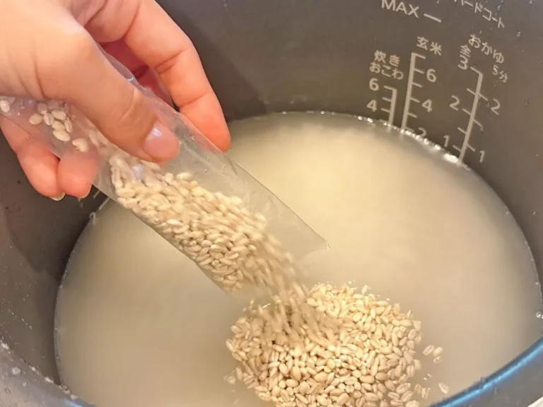 『パラパラもち麦炒飯』を作る写真(撮影:キジカク)