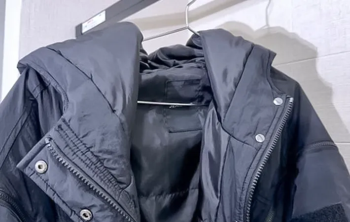 ダウンコートの写真（撮影：Heulie）