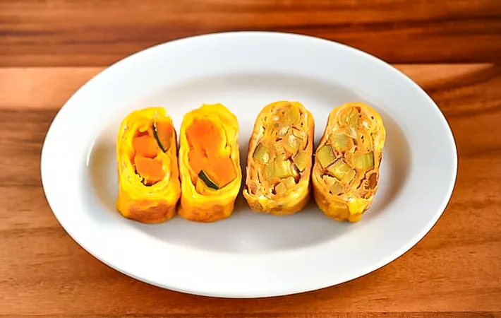 カボチャとサツマイモの玉子焼きの写真（撮影：小泉明代）