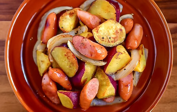 『サツマイモのジャーマンポテト風』の完成写真（撮影：小泉明代）