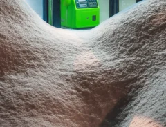 大量に雪が積もる公衆電話ボックスの写真