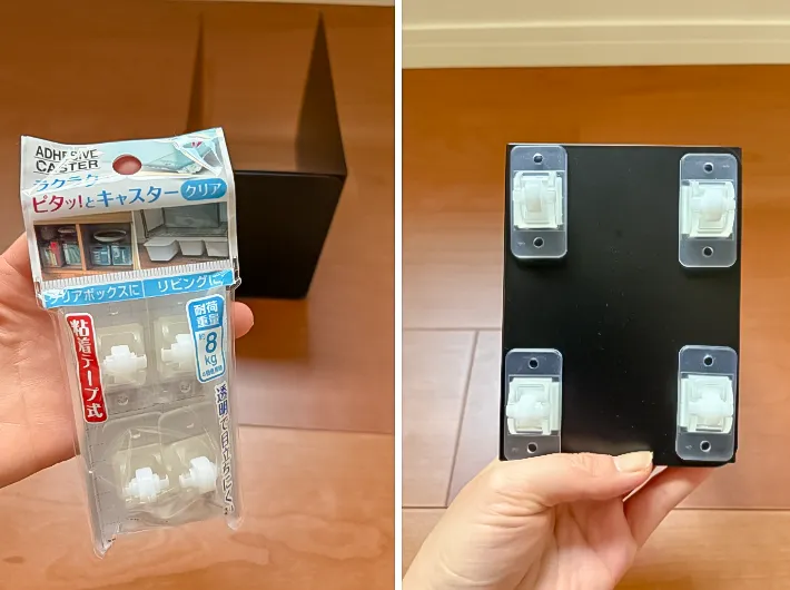 ブックエンドでダンボールストッカーを作る写真（撮影：Classy Life）