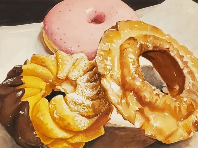 絵の具で描いたドーナツ