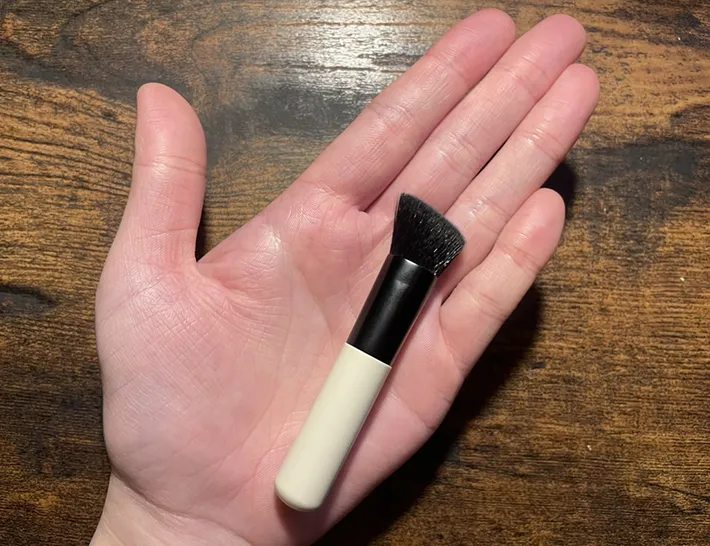 手にのせた『コンパクトブラシ』の写真（撮影：grape編集部）