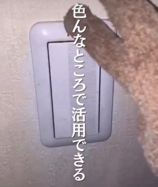 スイッチカバーを掃除する様子