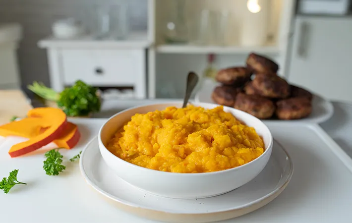 マッシュしたカボチャの場合